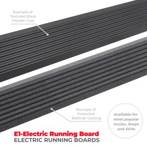 Ford F-350 Electric Running Boards - Go Rhino - VoltStep Electric, Bedliner Coated, 6-inch - Black - `08-`16